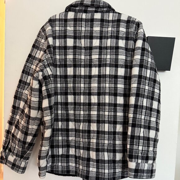 Men's Plaid Shacket /jacket - Woolrich Black/White XL, lined - Picture 2 of 8